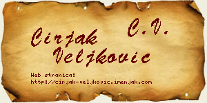 Ćirjak Veljković vizit kartica